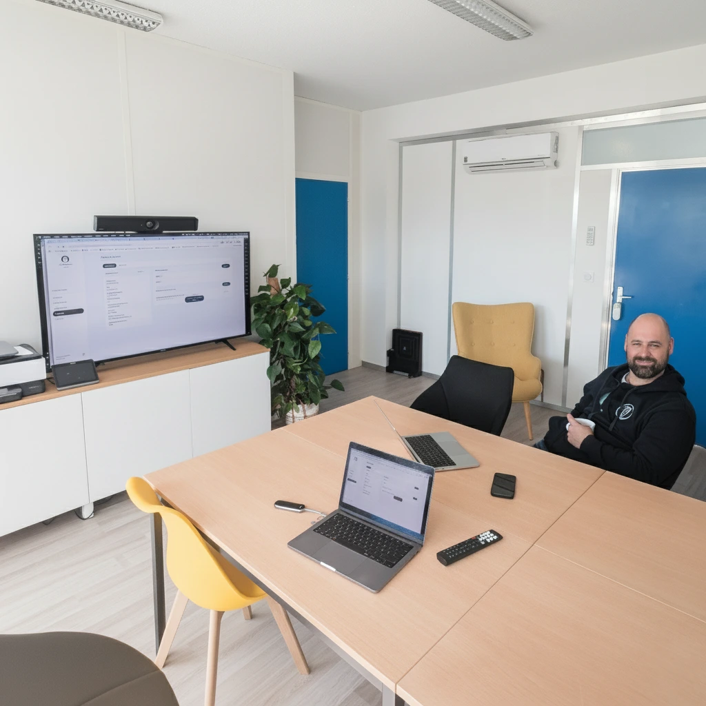 Réunion dans notre salle avec un client