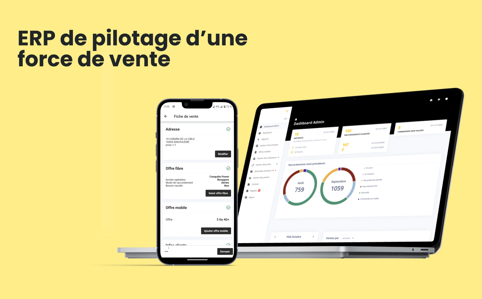 ERP de pilotage d'une force de vente