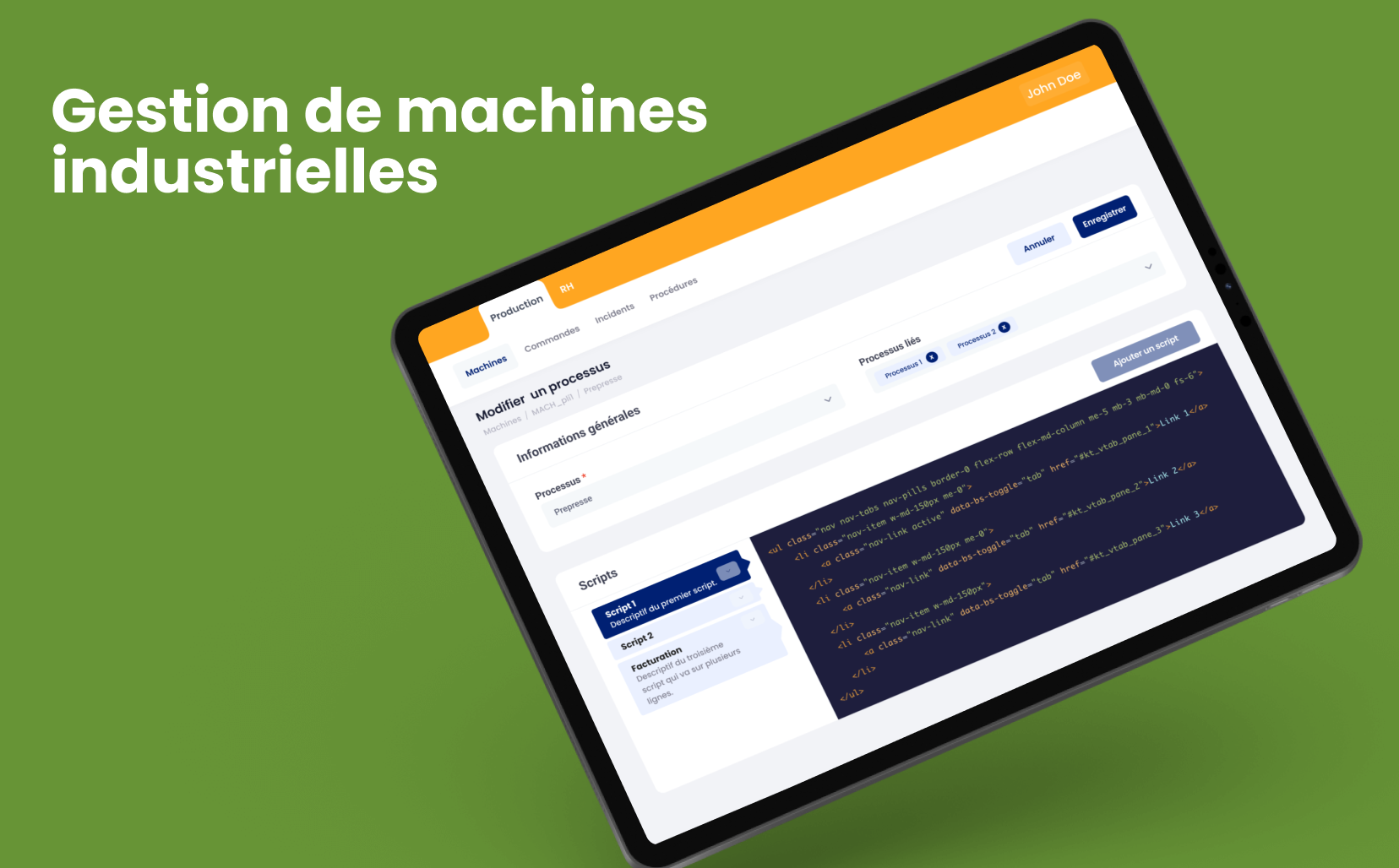 Application de gestion de machines industrielles