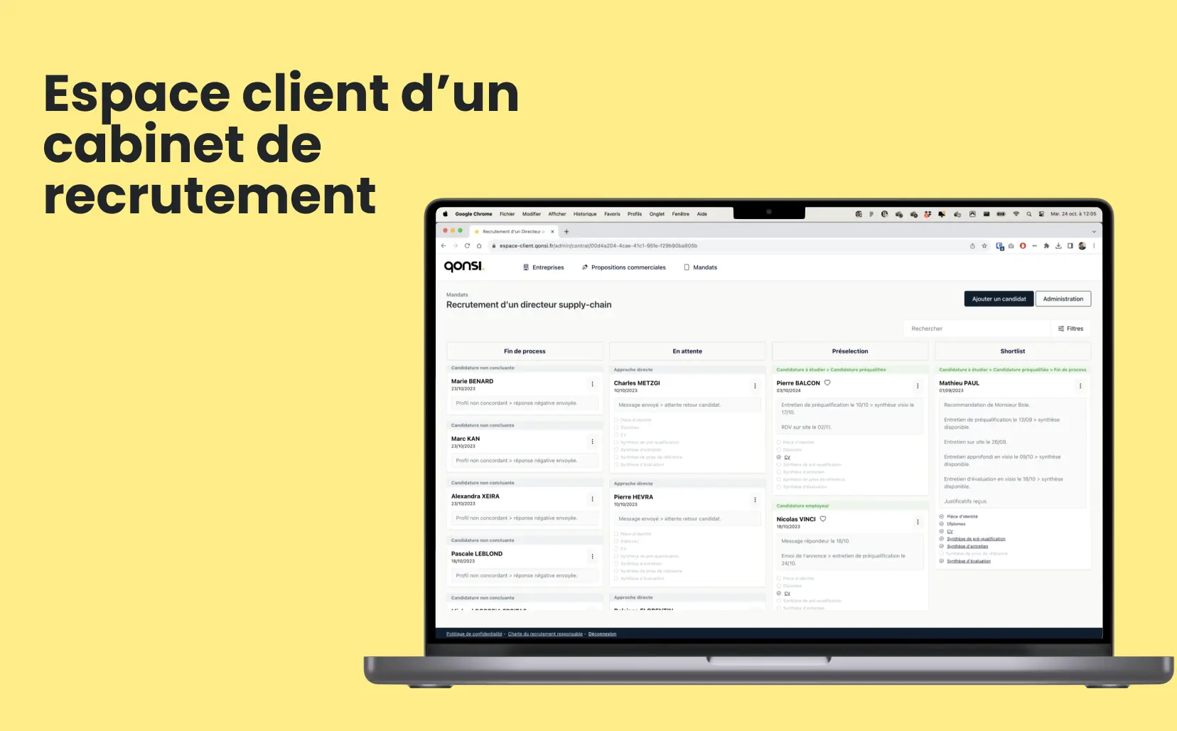 ATS / Espace client d'un cabinet de recrutement